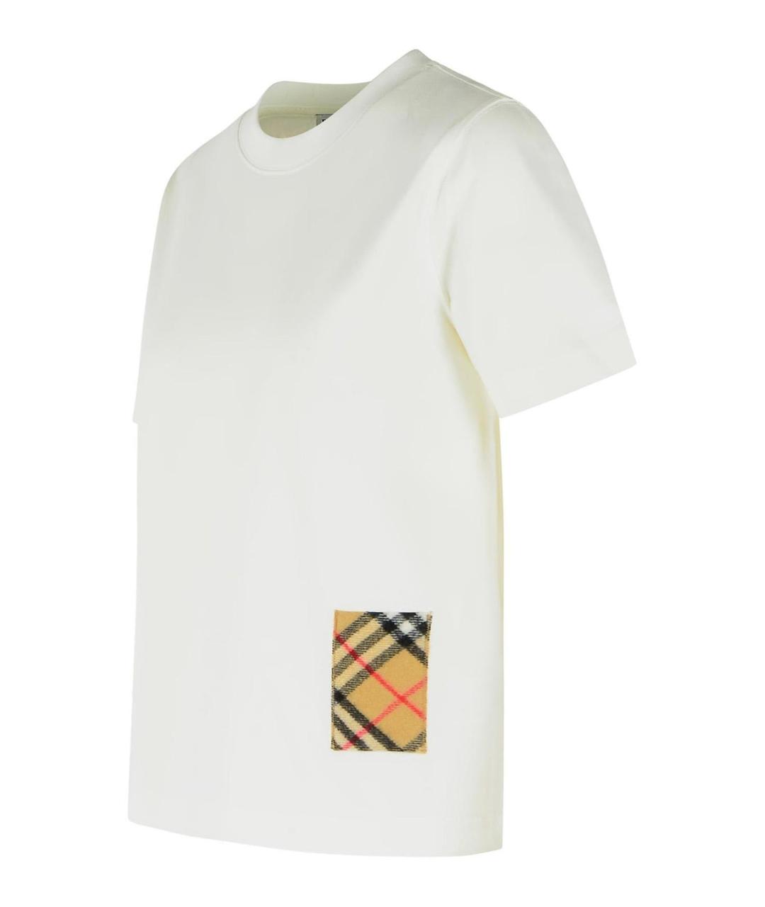 BURBERRY Белая хлопковая футболка, фото 3