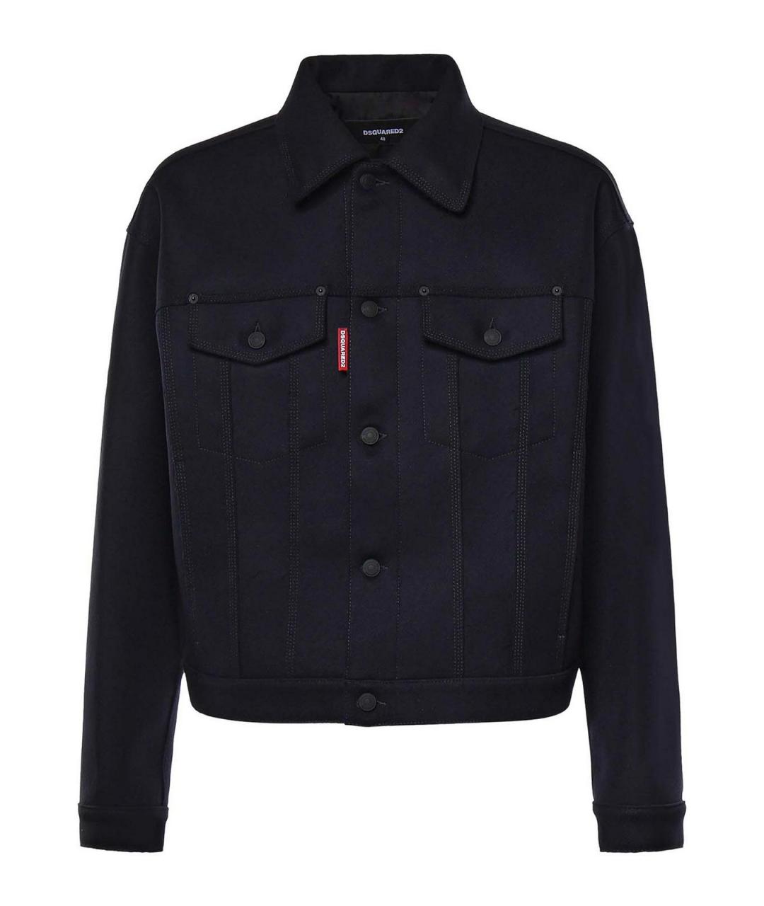 DSQUARED2 Темно-синяя шерстяная куртка, фото 1