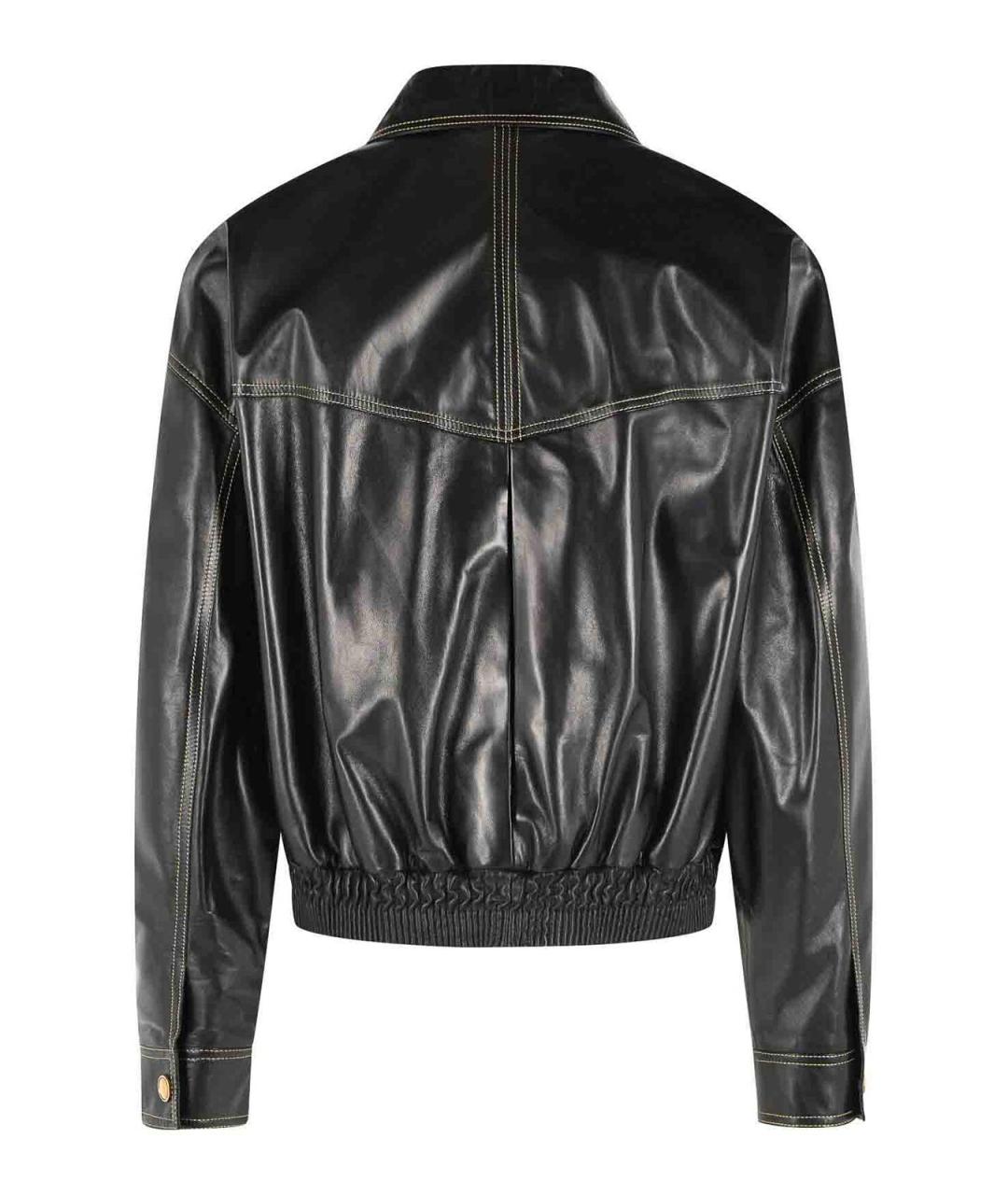 VERSACE Черная кожаная куртка, фото 2