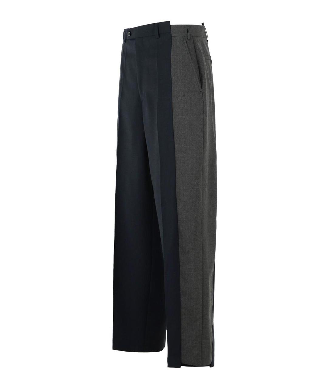 MAISON MARGIELA Синие шерстяные повседневные брюки, фото 3