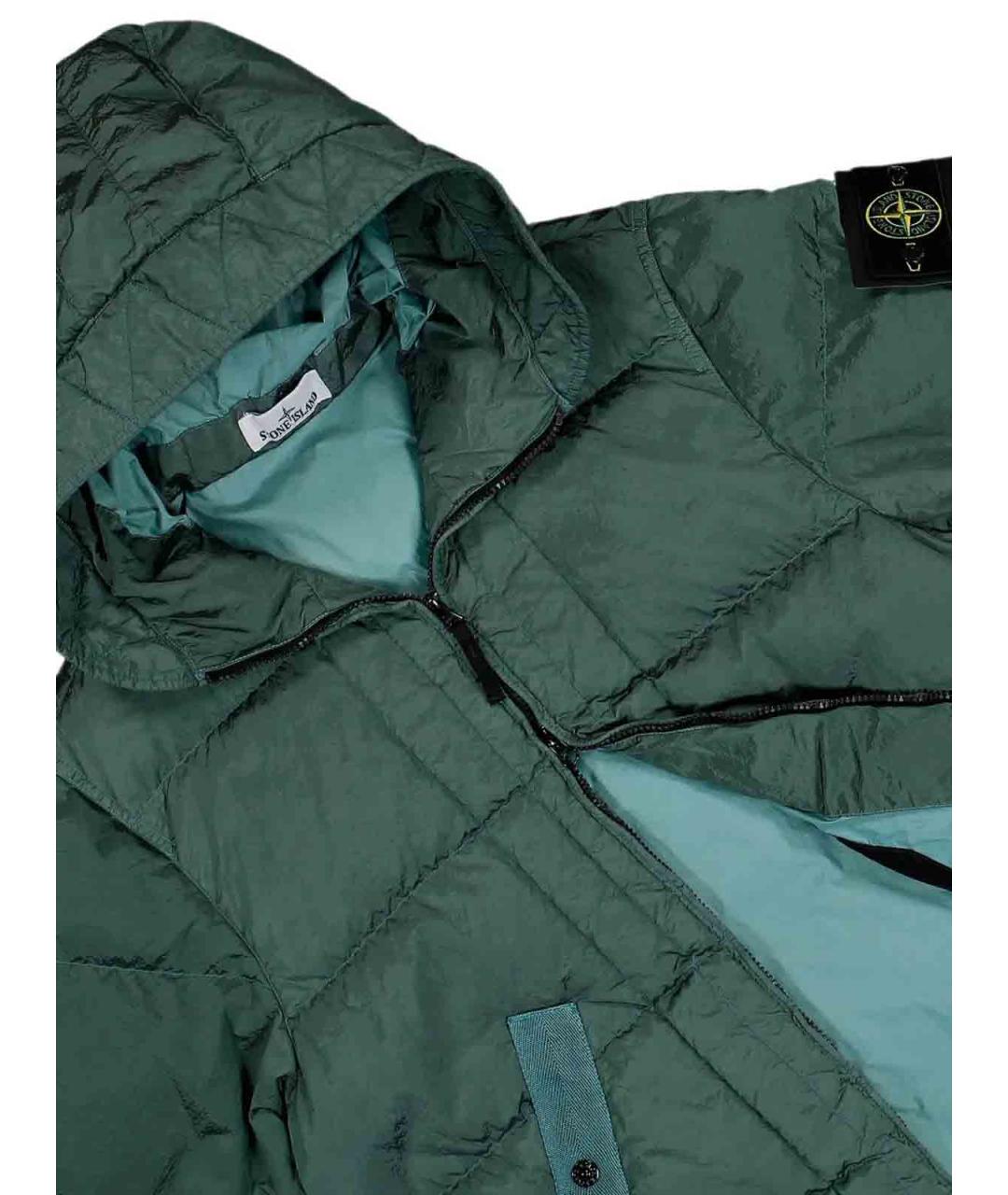 STONE ISLAND Зеленый синтетический пуховик, фото 4