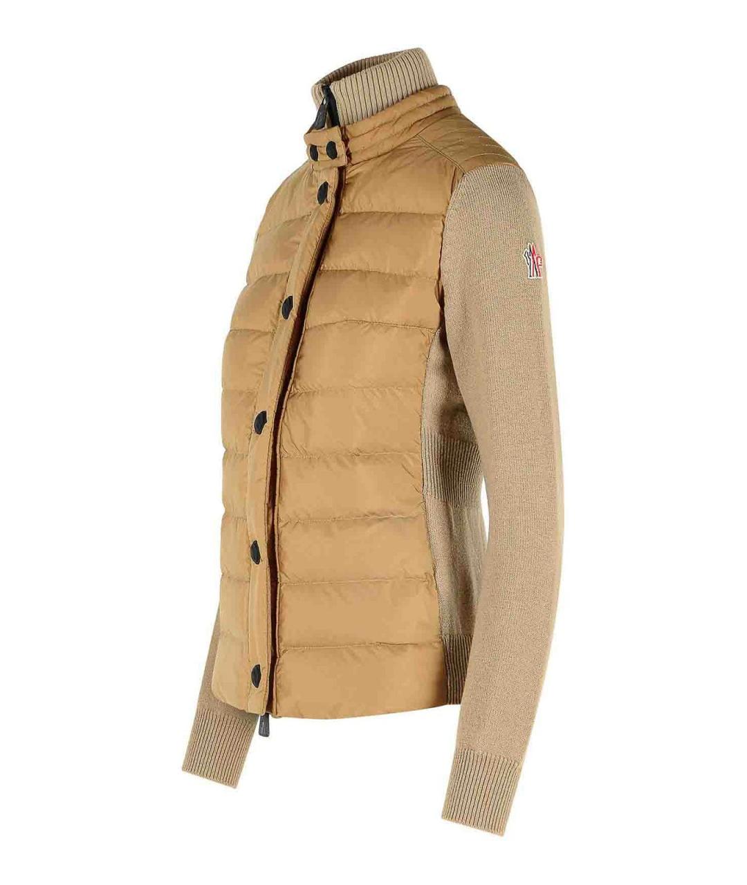 MONCLER Бежевый полиамидовый кардиган, фото 3