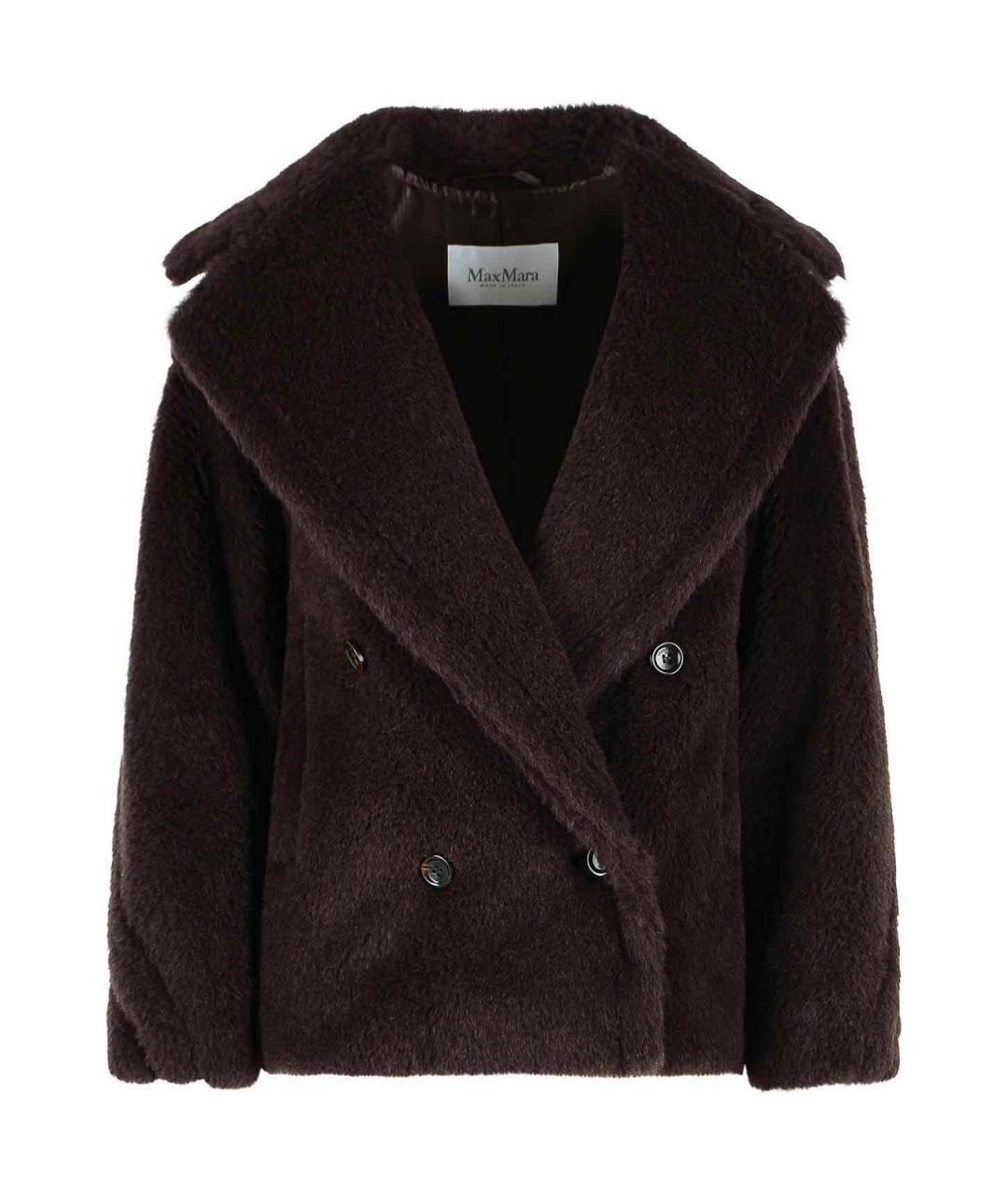 MAX MARA Коричневое шерстяное пальто, фото 1