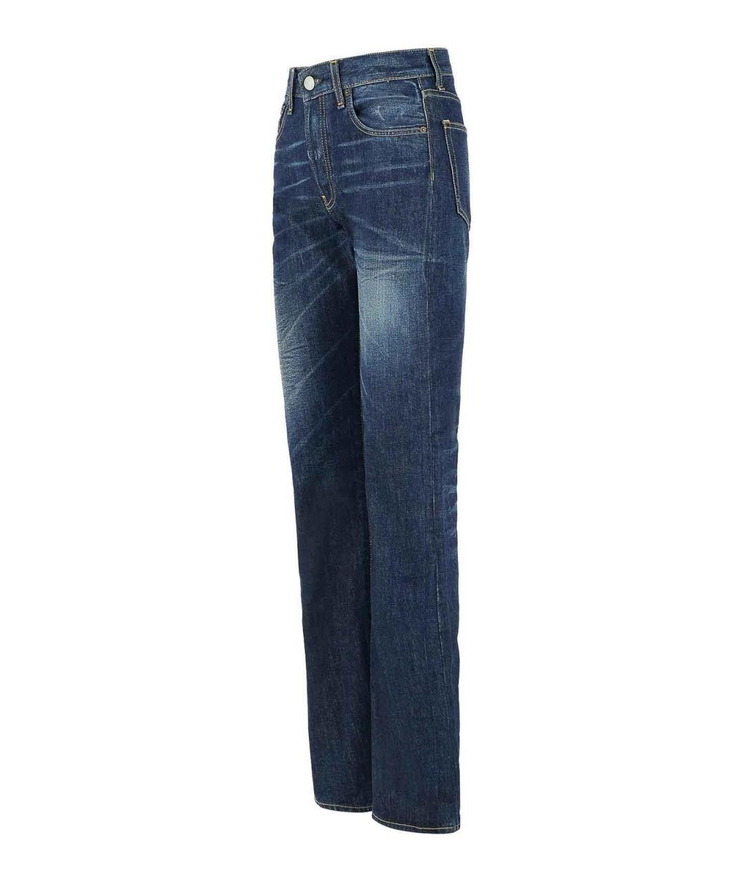 ACNE STUDIOS Синие хлопковые прямые джинсы, фото 3