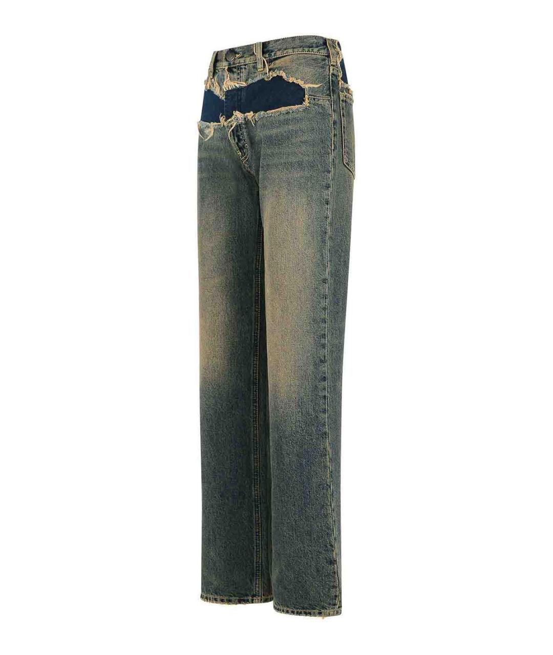 MAISON MARGIELA Синие хлопковые прямые джинсы, фото 3