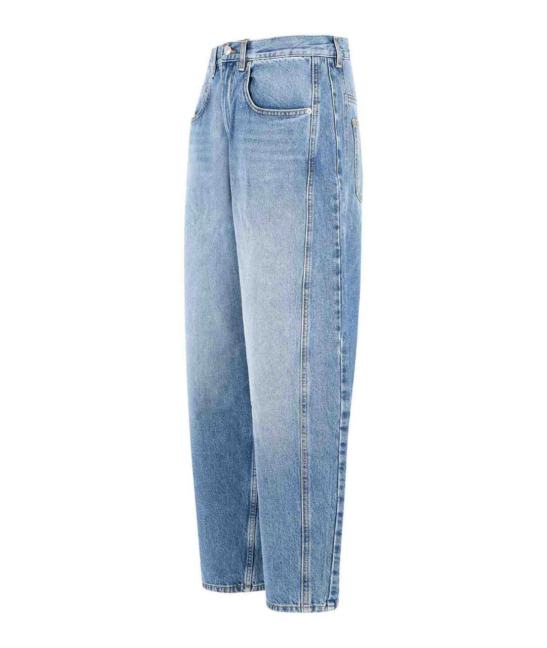ISABEL MARANT Голубые хлопковые прямые джинсы, фото 3