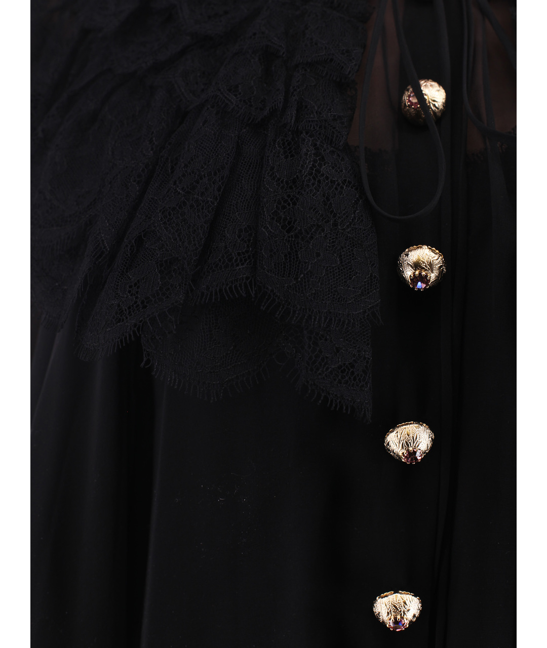 DOLCE&GABBANA Черное шелковое повседневное платье, фото 4