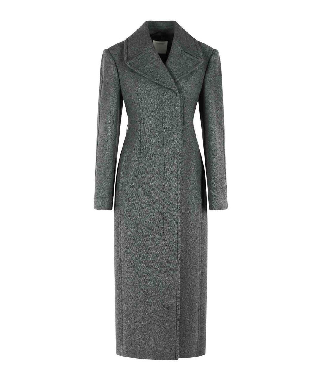 SPORTMAX Серое шерстяное пальто, фото 1