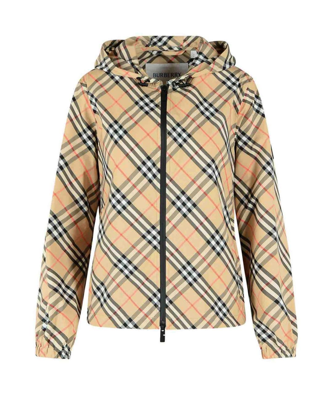 BURBERRY Бежевая полиэстеровая куртка, фото 1