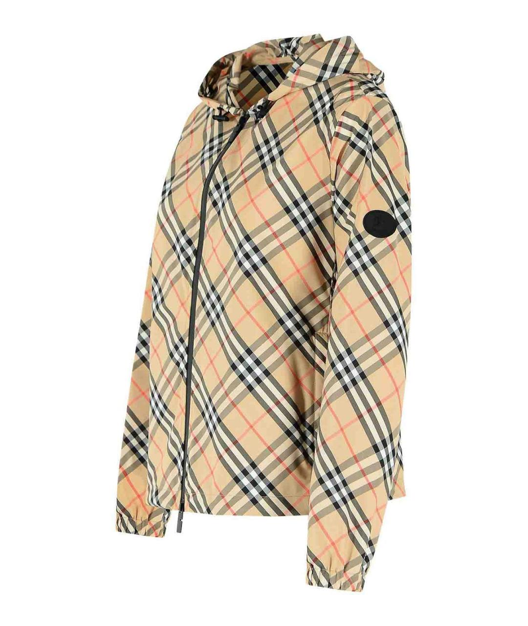 BURBERRY Бежевая полиэстеровая куртка, фото 3