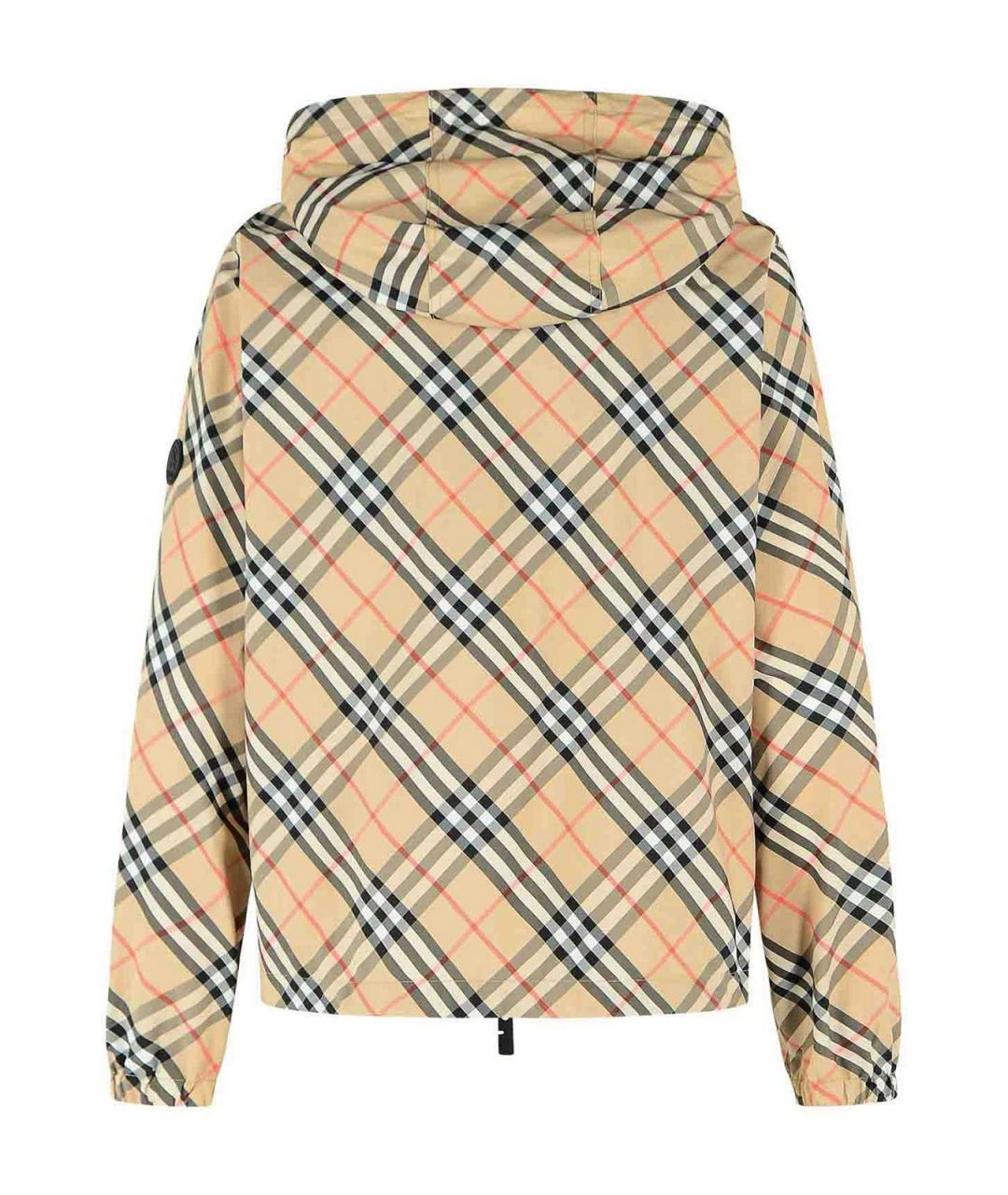 BURBERRY Бежевая полиэстеровая куртка, фото 2