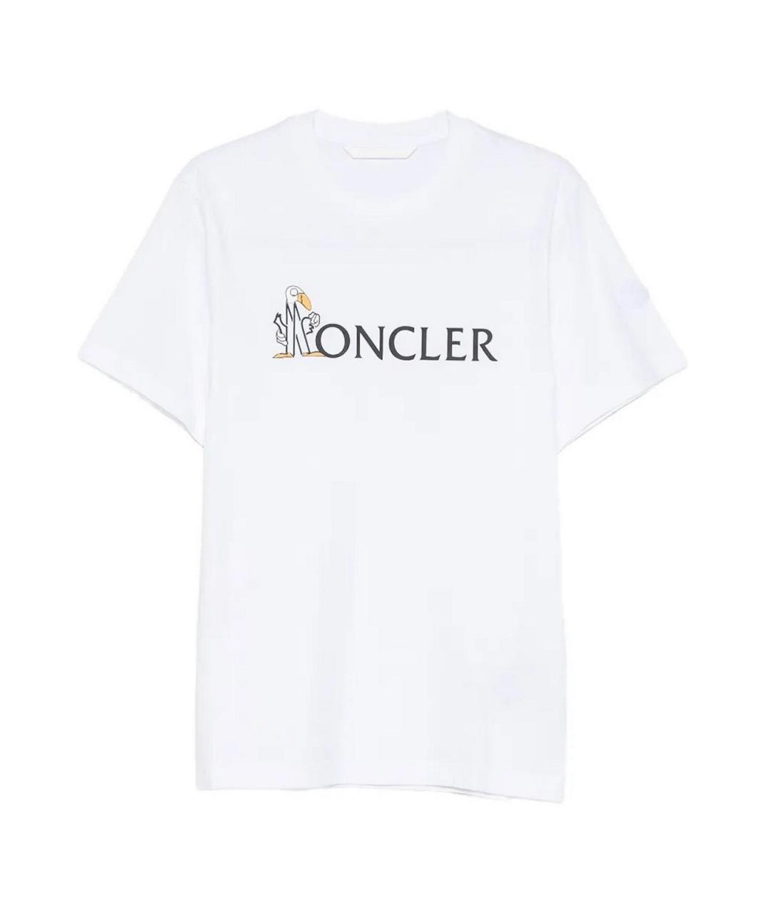 MONCLER Белая хлопковая футболка, фото 1
