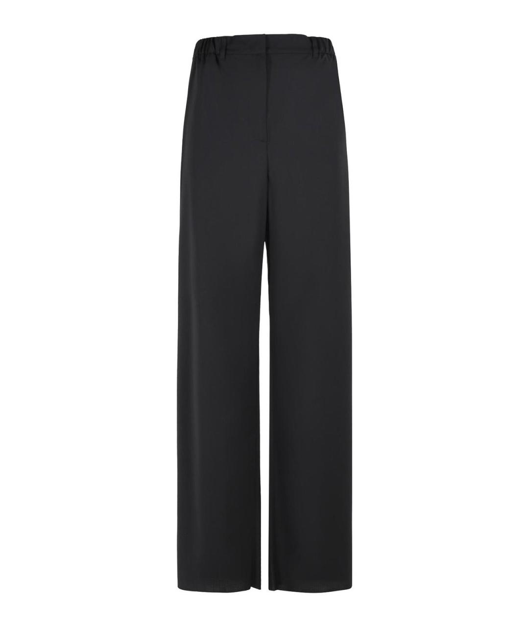 MAX MARA Черные шерстяные прямые брюки, фото 1