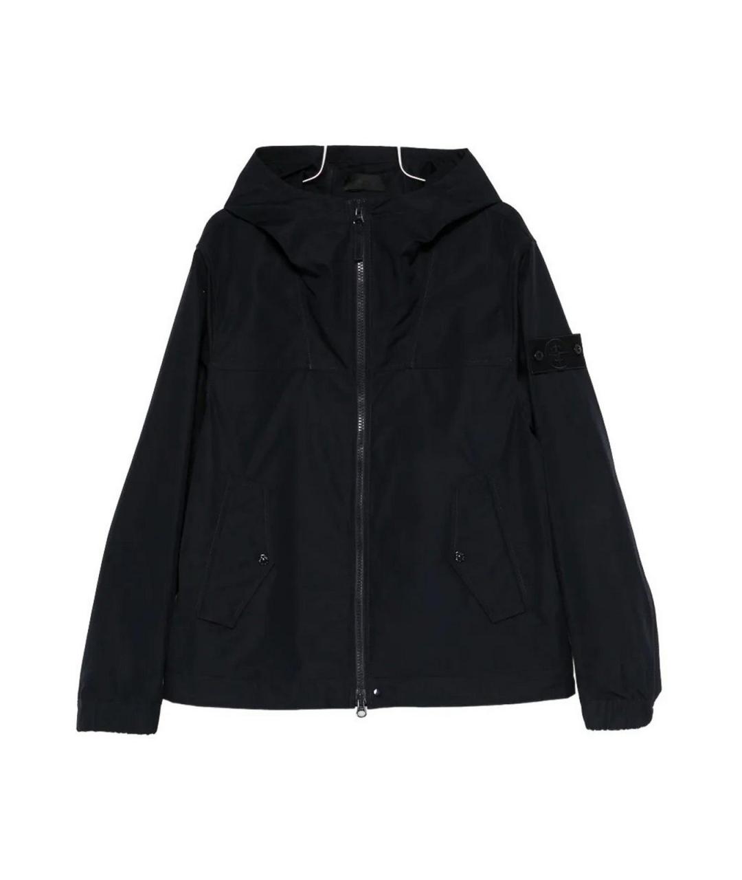 STONE ISLAND Темно-синяя полиамидовая куртка, фото 1