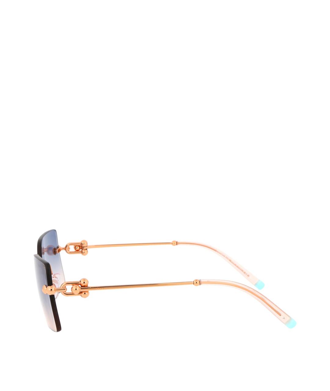 TIFFANY&CO Золотые металлические солнцезащитные очки, фото 3