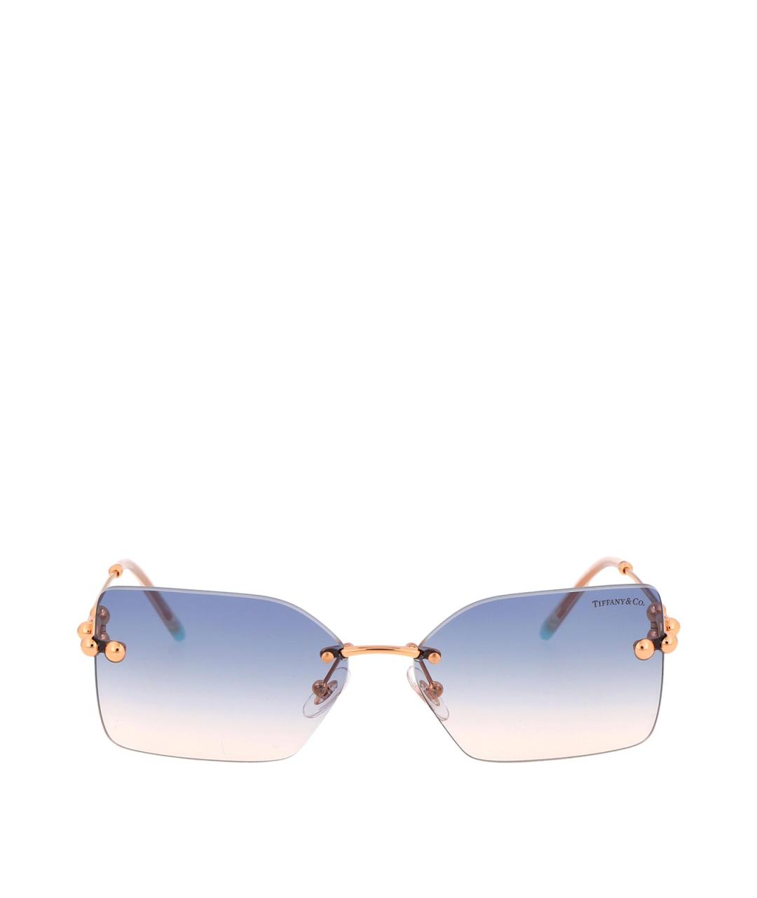 TIFFANY&CO Золотые металлические солнцезащитные очки, фото 1