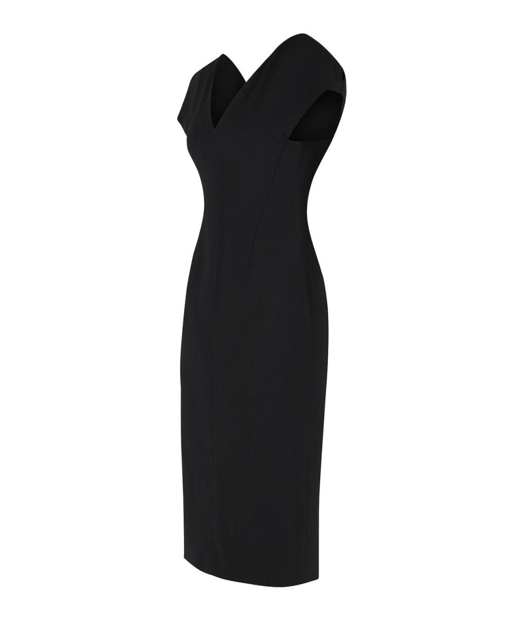 JIL SANDER Черное шерстяное повседневное платье, фото 3