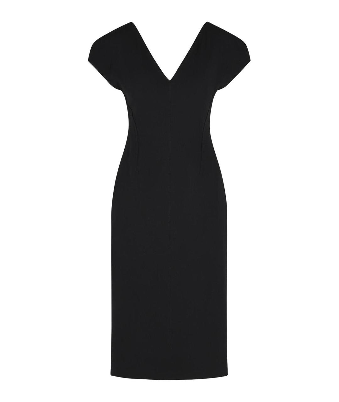 JIL SANDER Черное шерстяное повседневное платье, фото 1