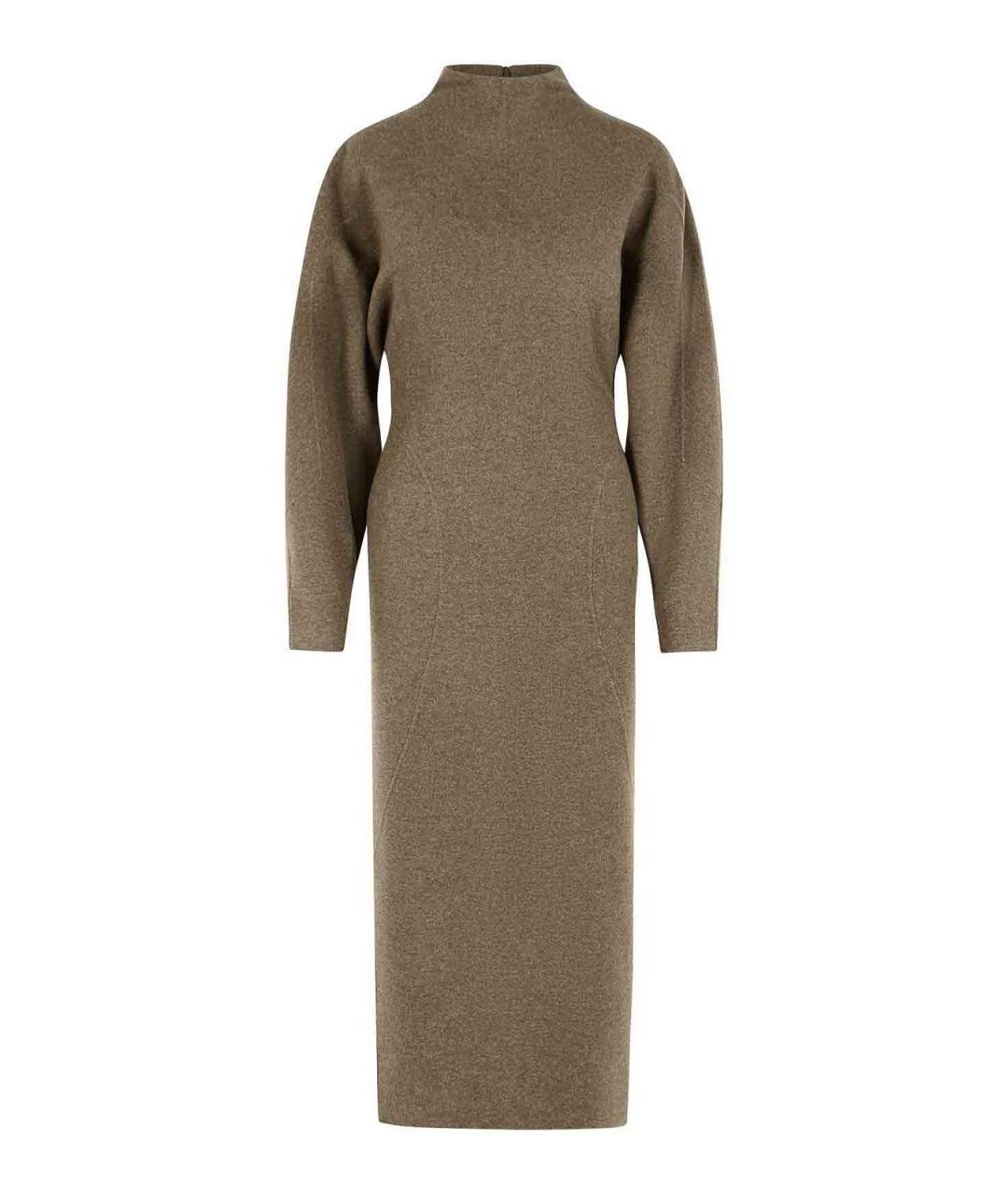 MAX MARA Коричневое шерстяное повседневное платье, фото 1