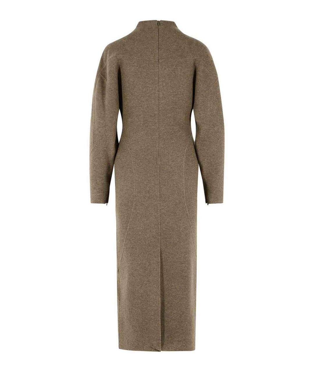 MAX MARA Коричневое шерстяное повседневное платье, фото 2