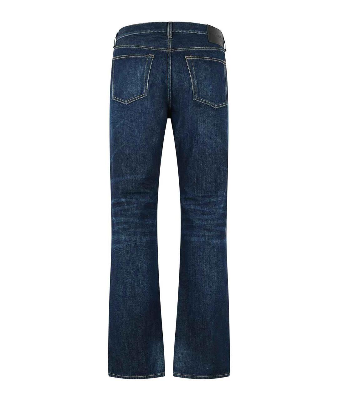 ACNE STUDIOS Синие хлопковые прямые джинсы, фото 2