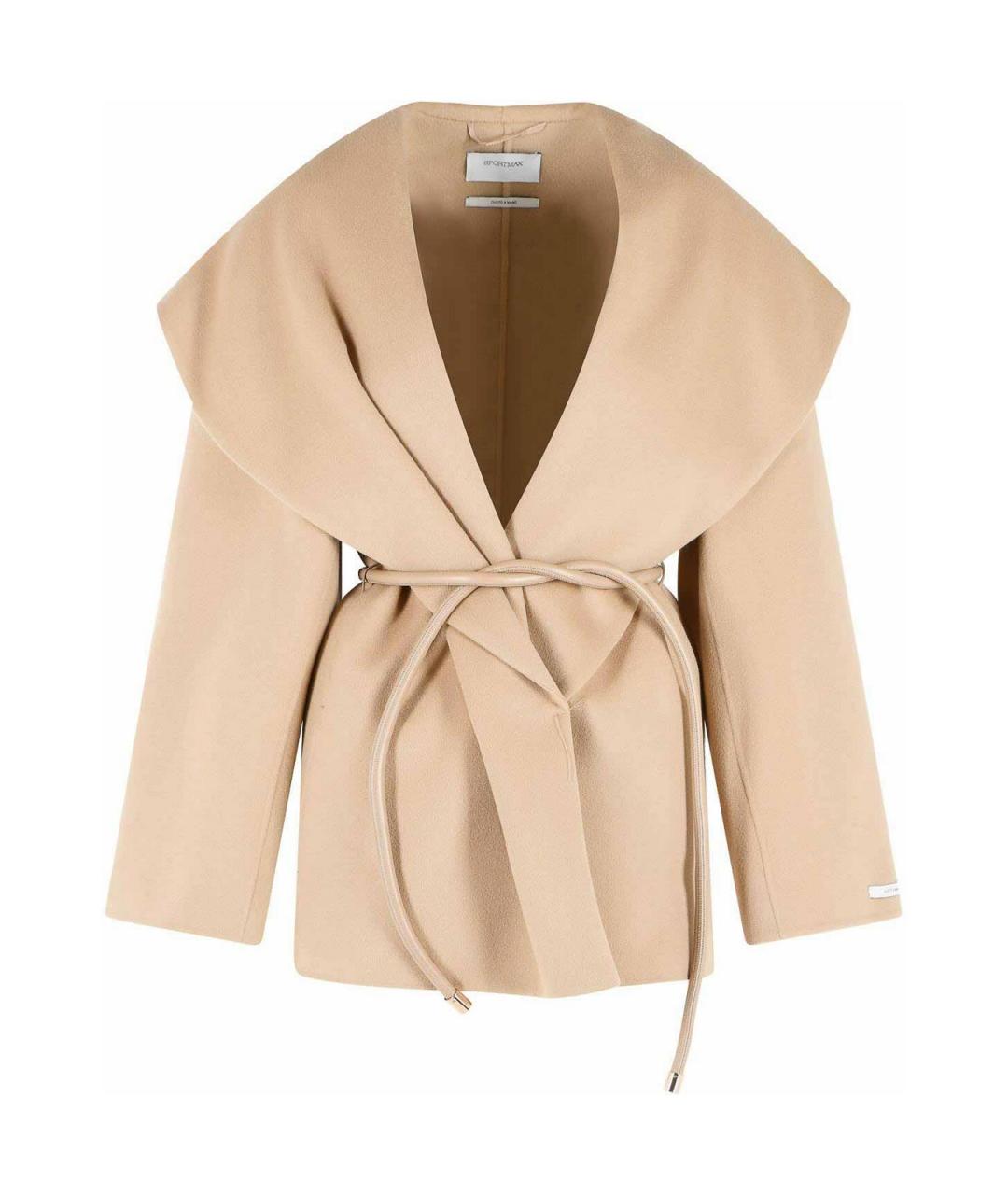 SPORTMAX Бежевое шерстяное пальто, фото 1
