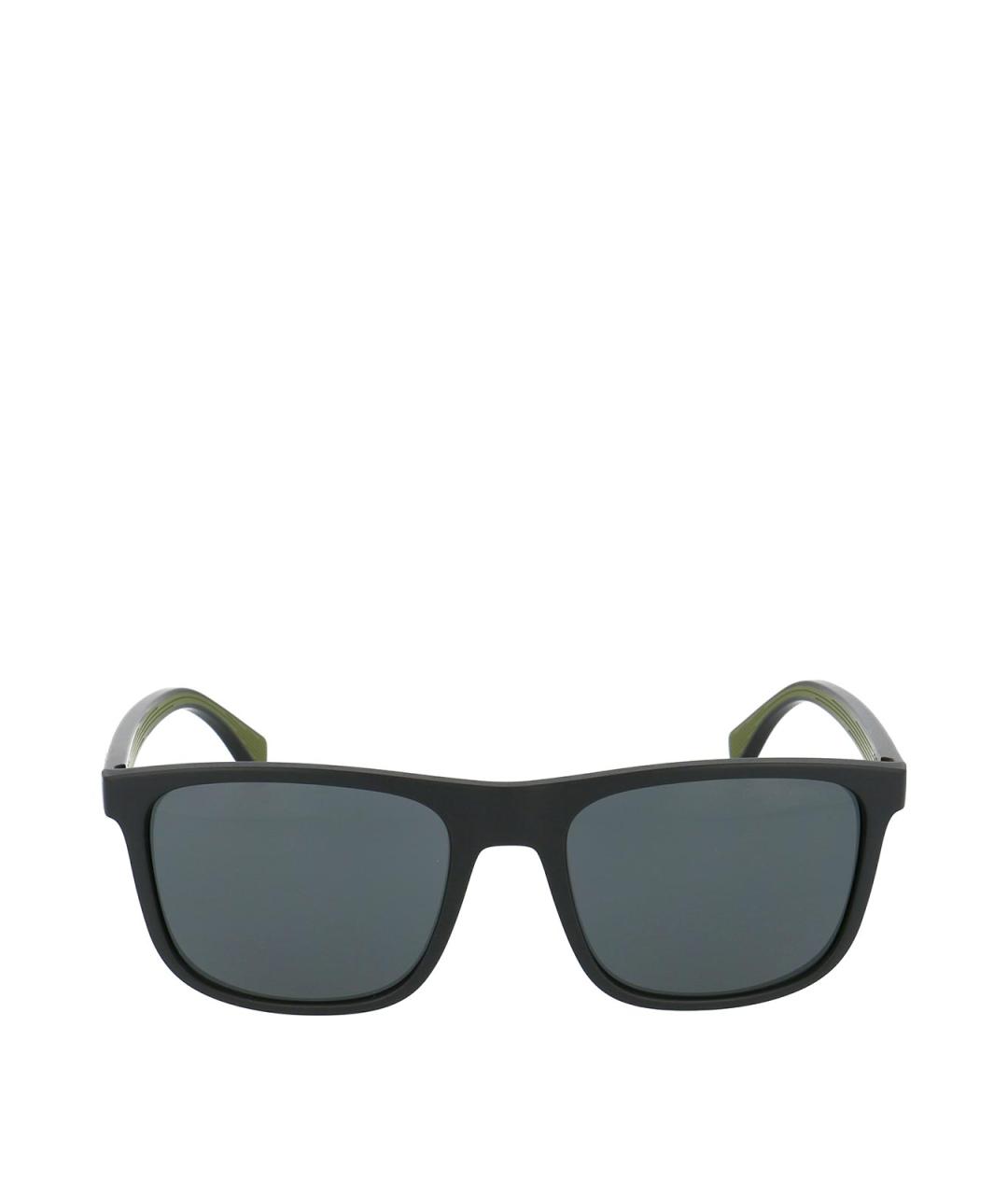 EMPORIO ARMANI Черные пластиковые солнцезащитные очки, фото 1