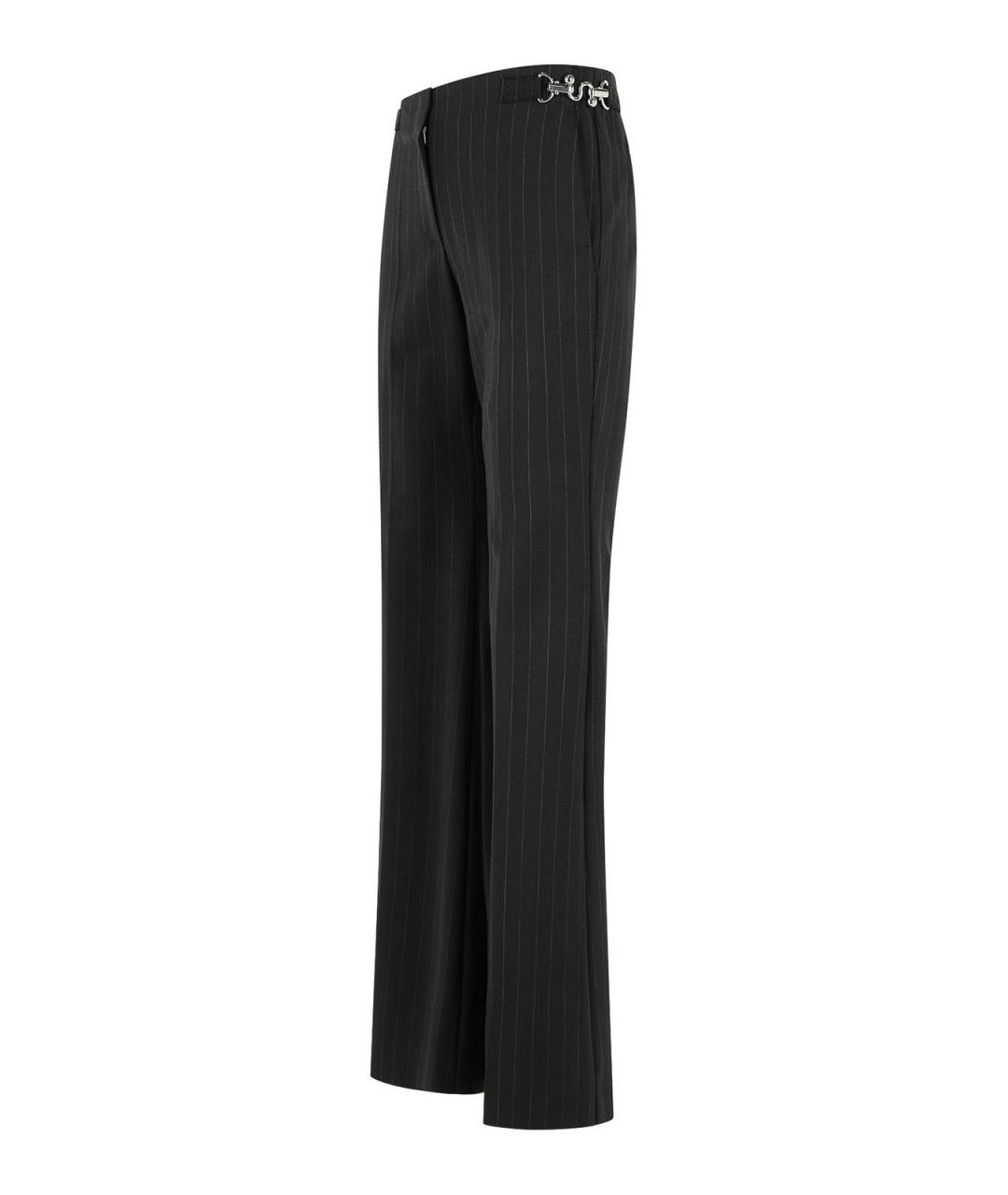 SPORTMAX Черные шерстяные прямые брюки, фото 3