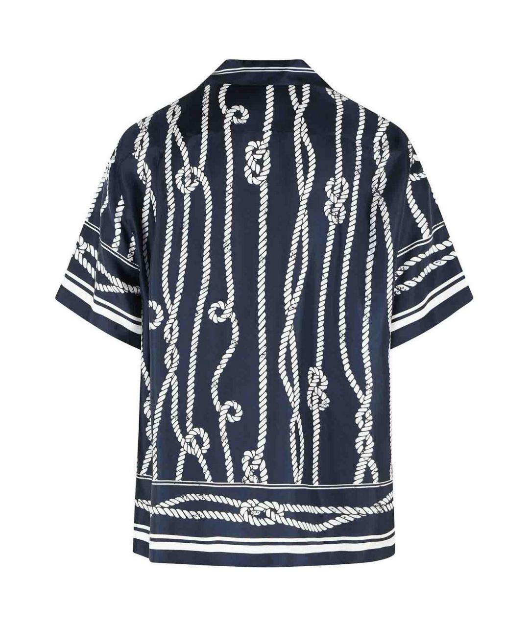 DOLCE&GABBANA Темно-синяя шелковая кэжуал рубашка, фото 2