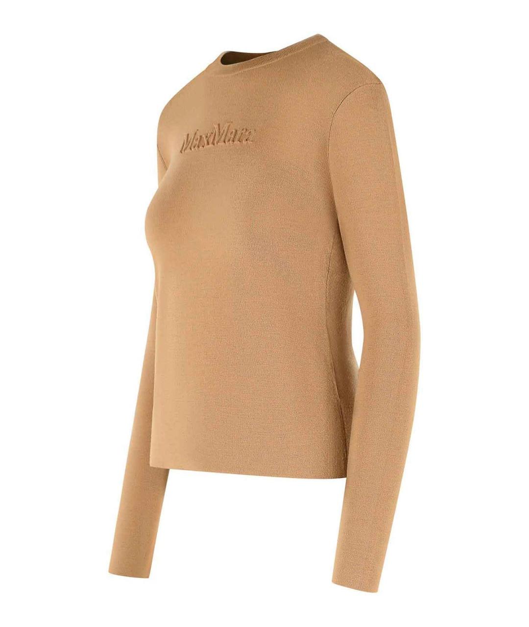 MAX MARA Коричневый шерстяной джемпер / свитер, фото 3