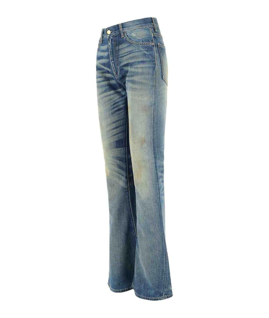 ACNE STUDIOS Голубые хлопковые джинсы клеш, фото 3