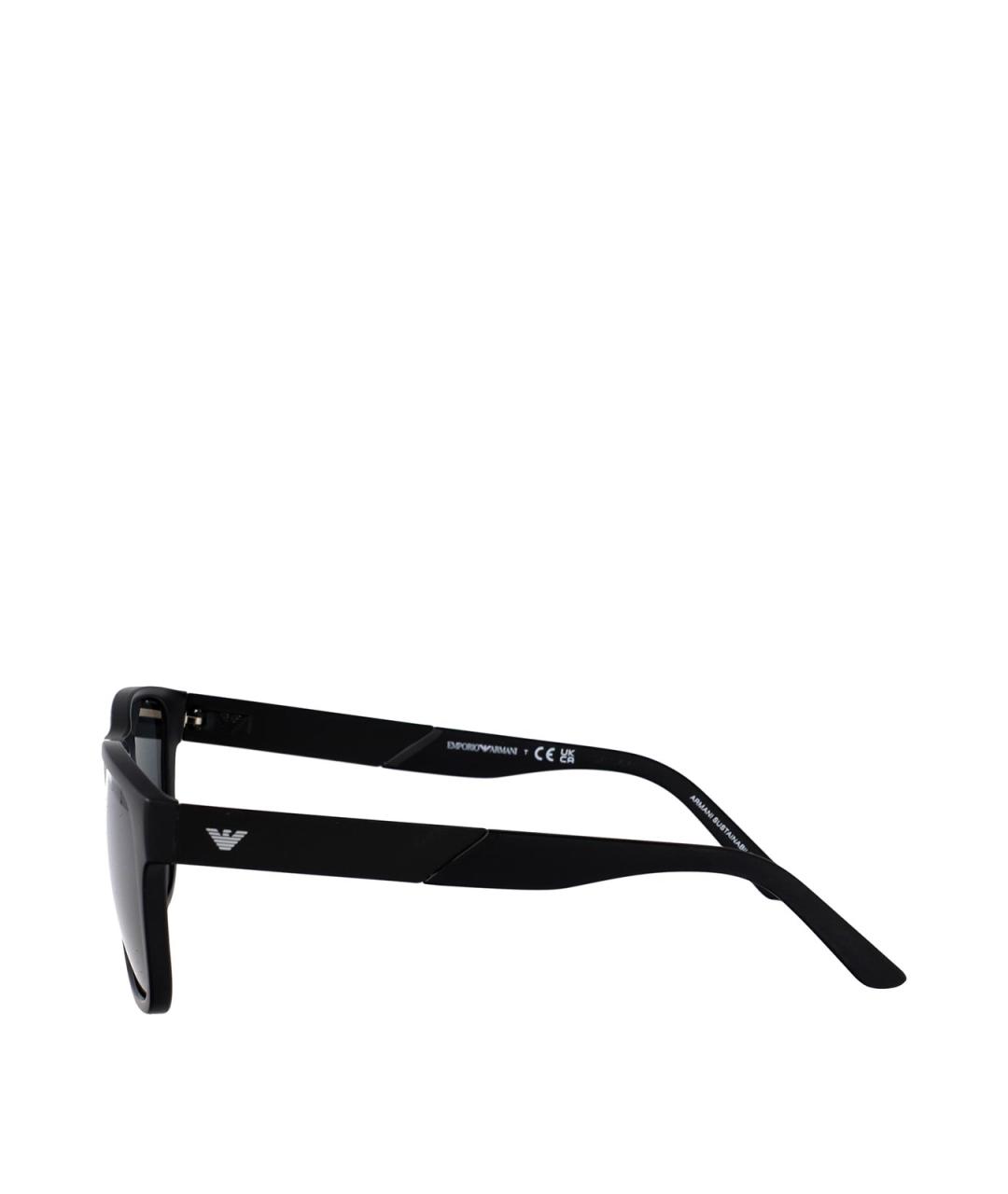 EMPORIO ARMANI Черные пластиковые солнцезащитные очки, фото 3