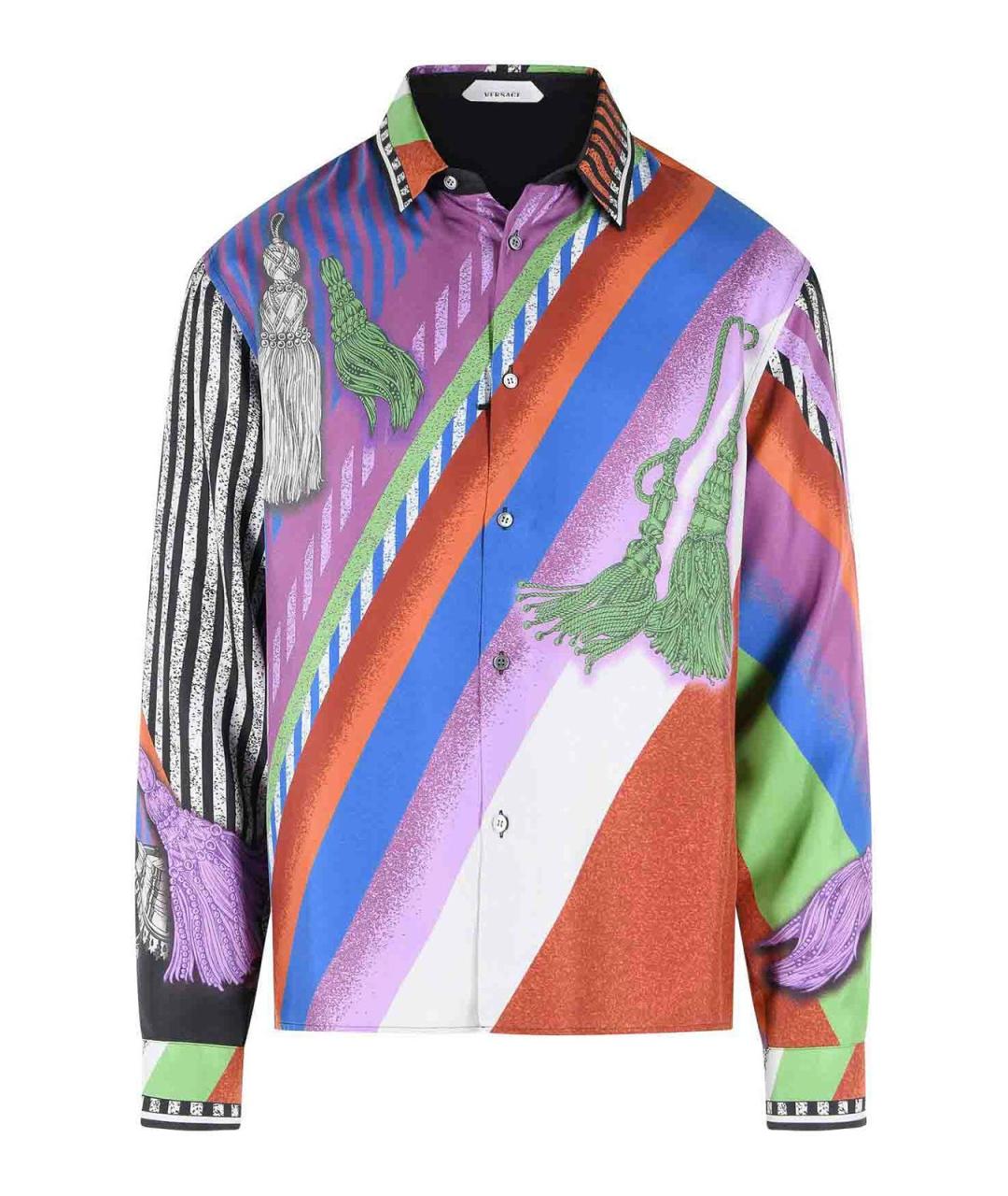 VERSACE Мульти шелковая кэжуал рубашка, фото 1