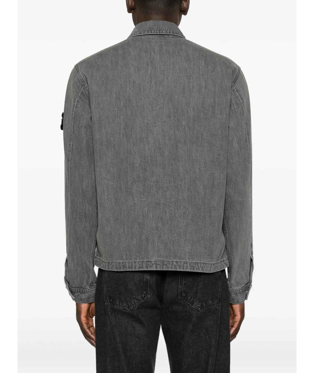 STONE ISLAND Серая хлопковая куртка, фото 3