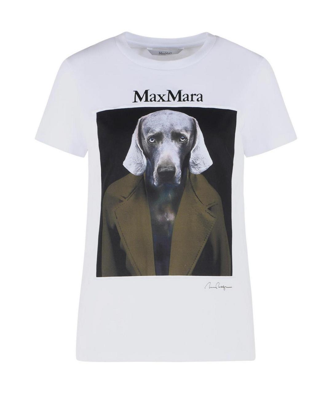 MAX MARA Белая хлопковая футболка, фото 1