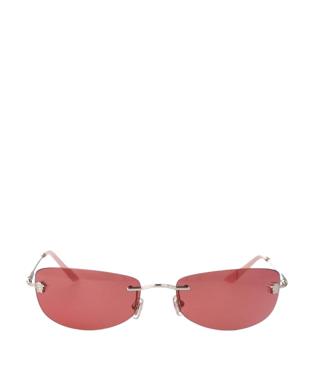 VERSACE Серебряные металлические солнцезащитные очки, фото 1