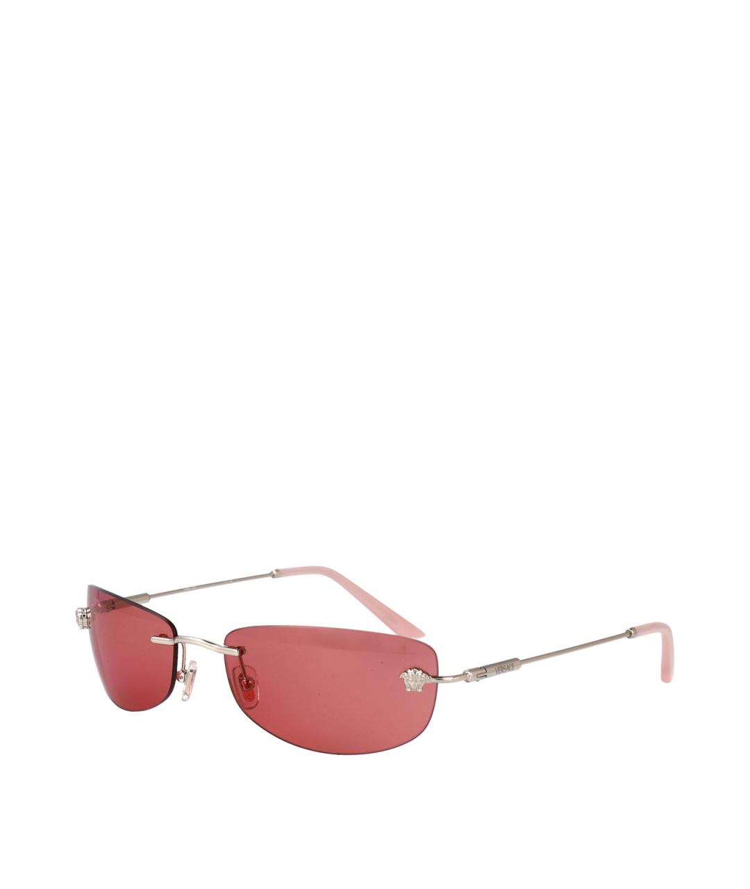 VERSACE Серебряные металлические солнцезащитные очки, фото 2