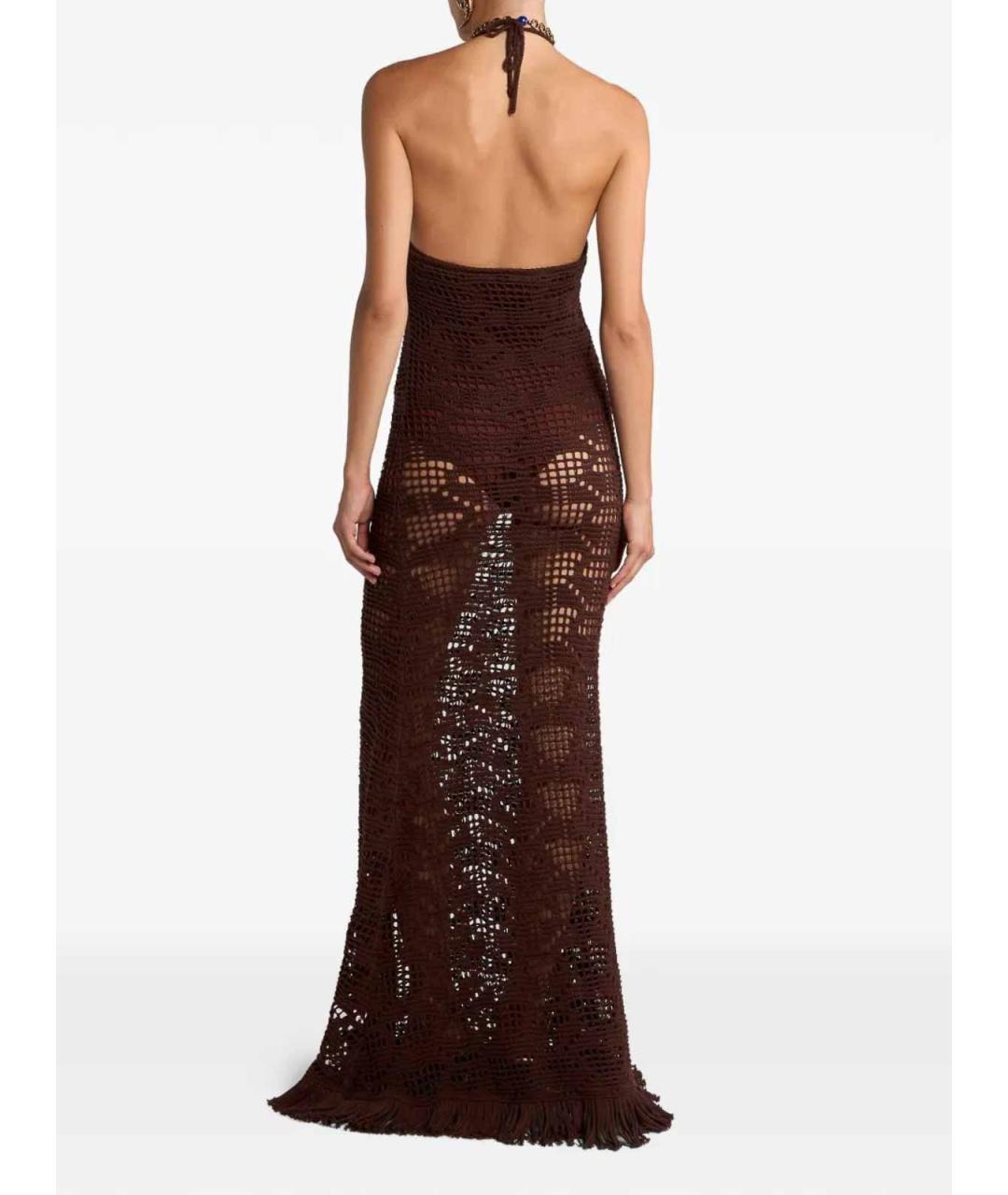 ETRO Коричневое хлопковое коктейльное платье, фото 3