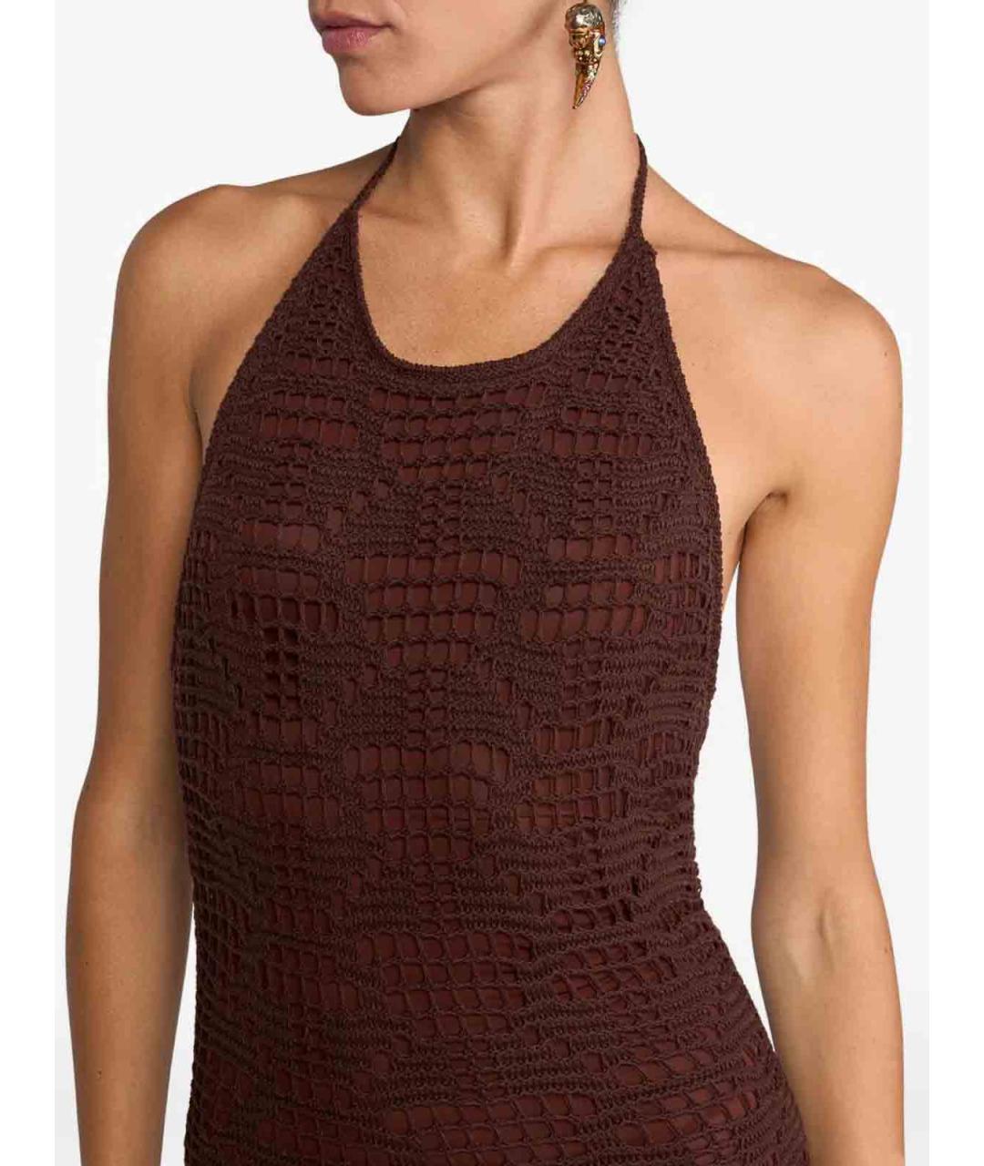 ETRO Коричневое хлопковое коктейльное платье, фото 4