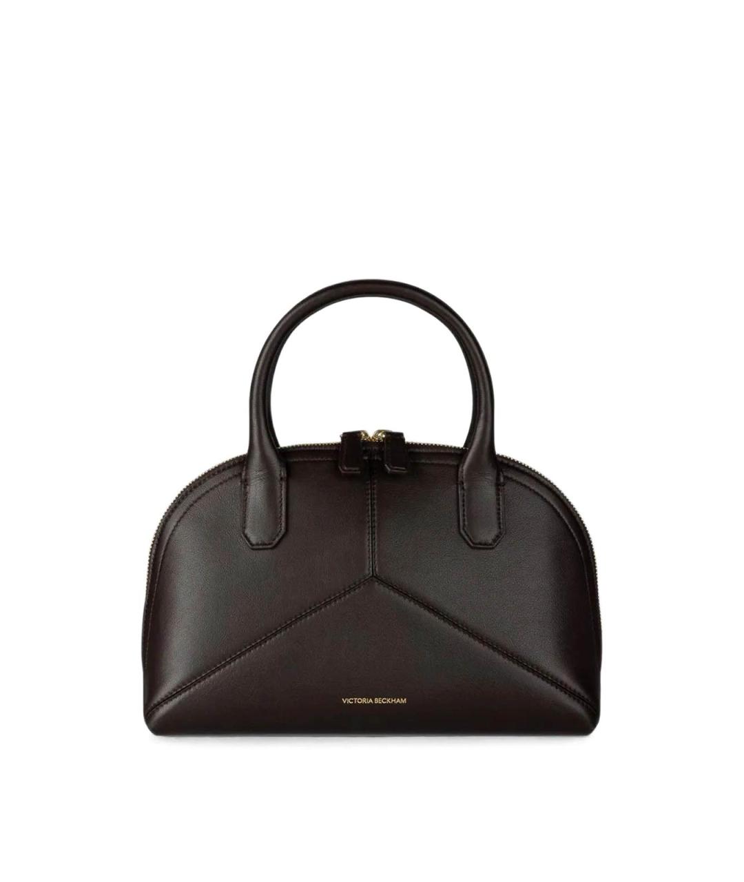 VICTORIA BECKHAM Коричневая кожаная сумка с короткими ручками, фото 1