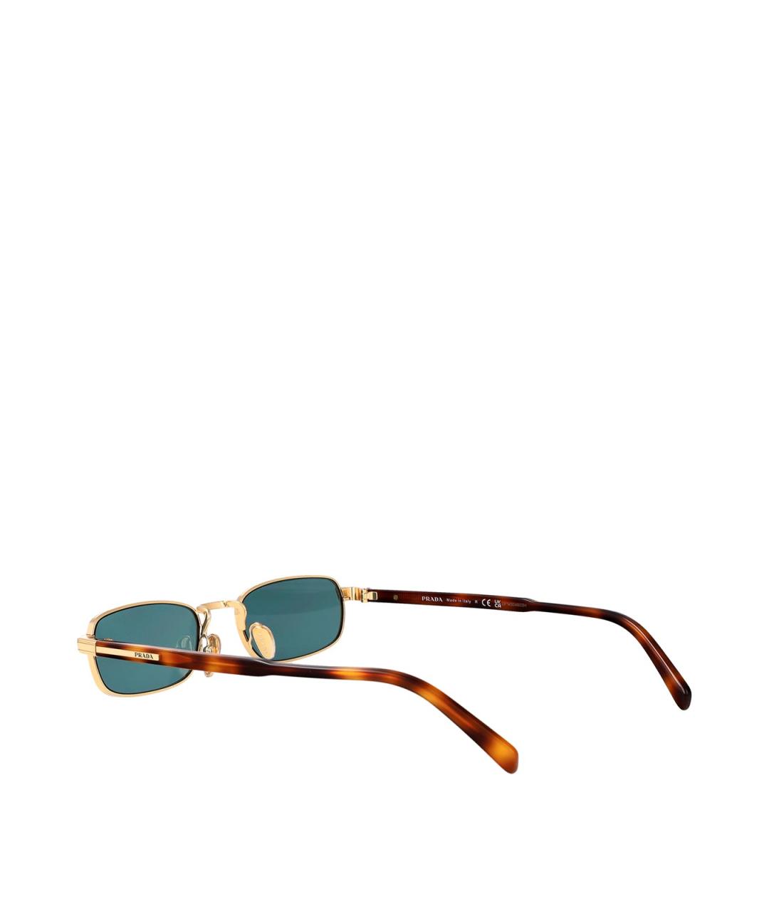 PRADA Золотые металлические солнцезащитные очки, фото 4