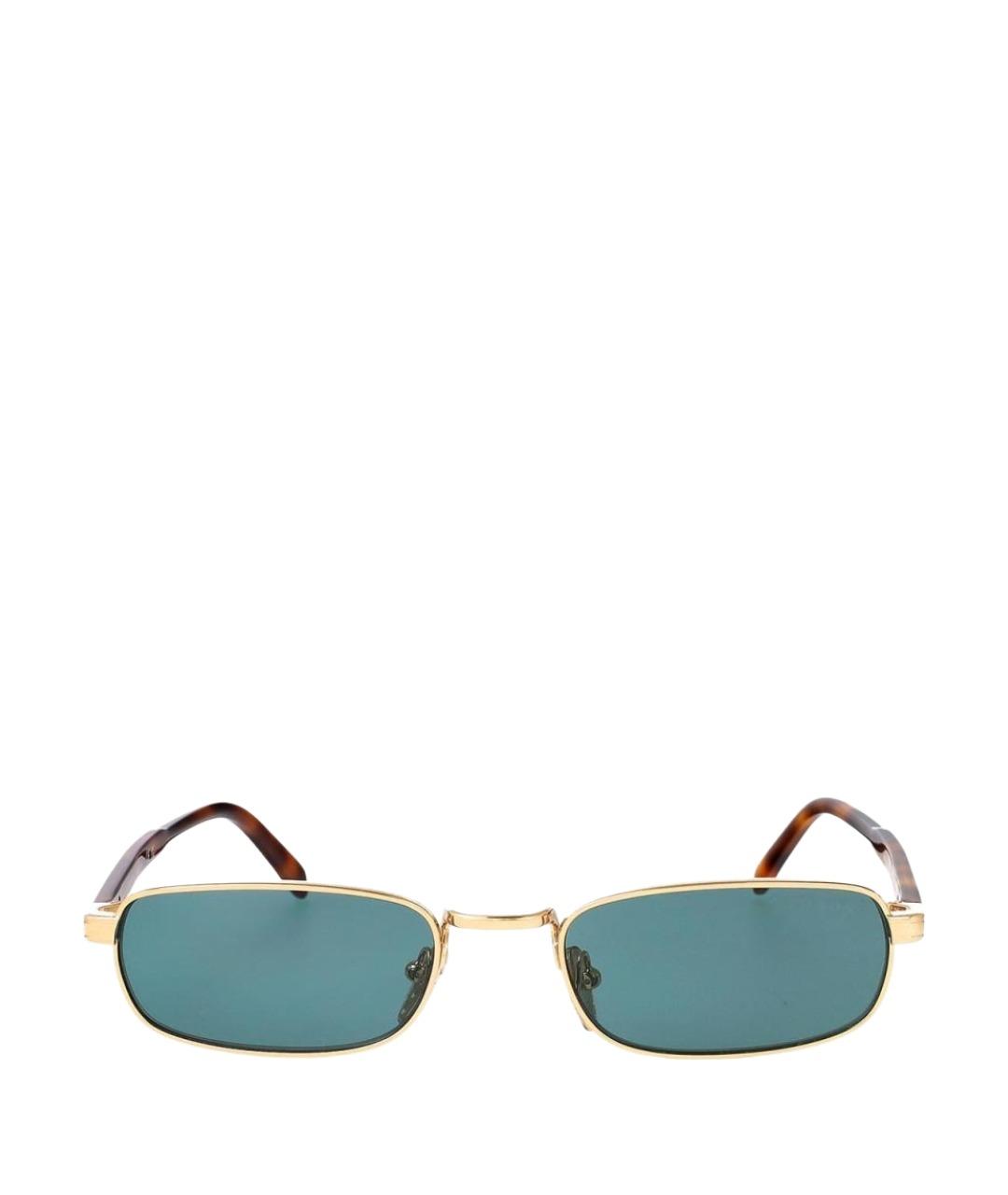 PRADA Золотые металлические солнцезащитные очки, фото 1