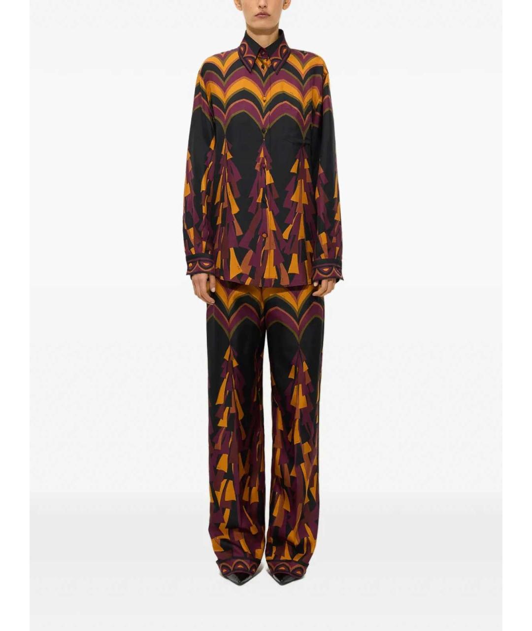 EMILIO PUCCI Мульти шелковые прямые брюки, фото 2