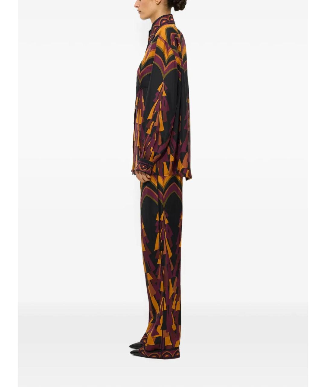 EMILIO PUCCI Мульти шелковые прямые брюки, фото 4