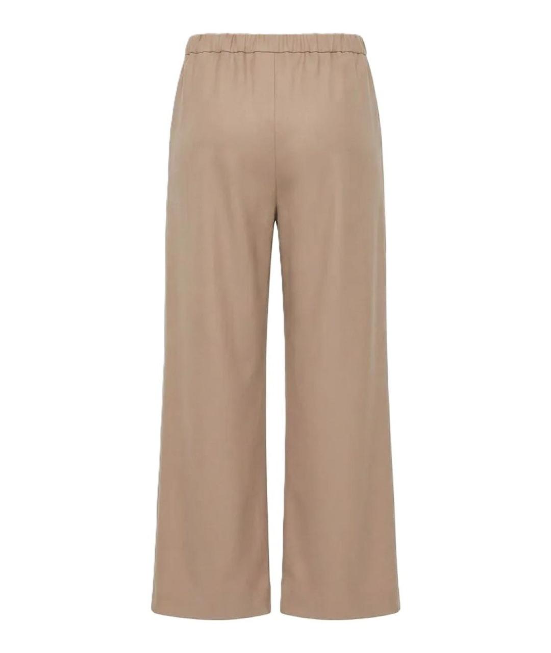 MAX MARA Бежевые шерстяные брюки широкие, фото 2