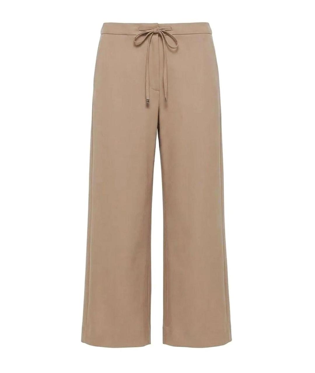 MAX MARA Бежевые шерстяные брюки широкие, фото 1