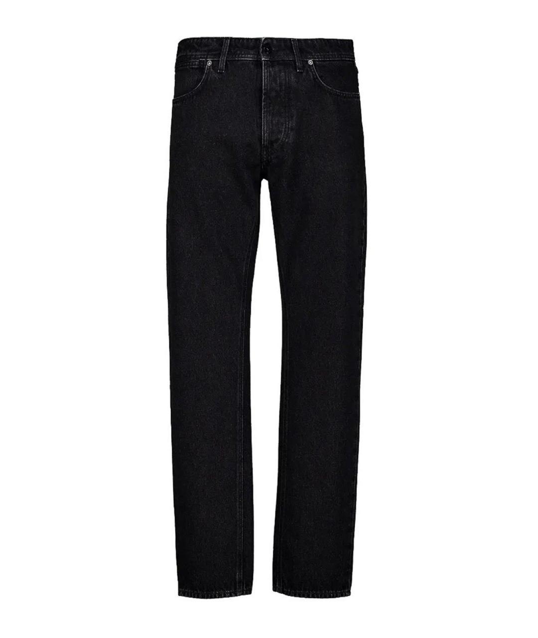STONE ISLAND Черные хлопковые прямые джинсы, фото 1