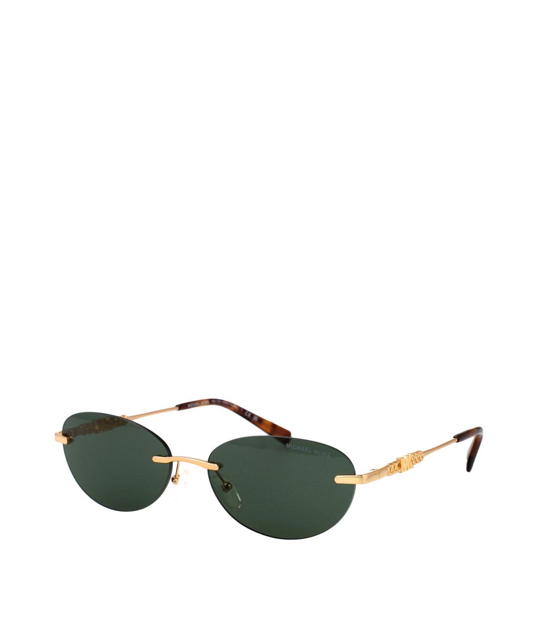 MICHAEL KORS Золотые металлические солнцезащитные очки, фото 2
