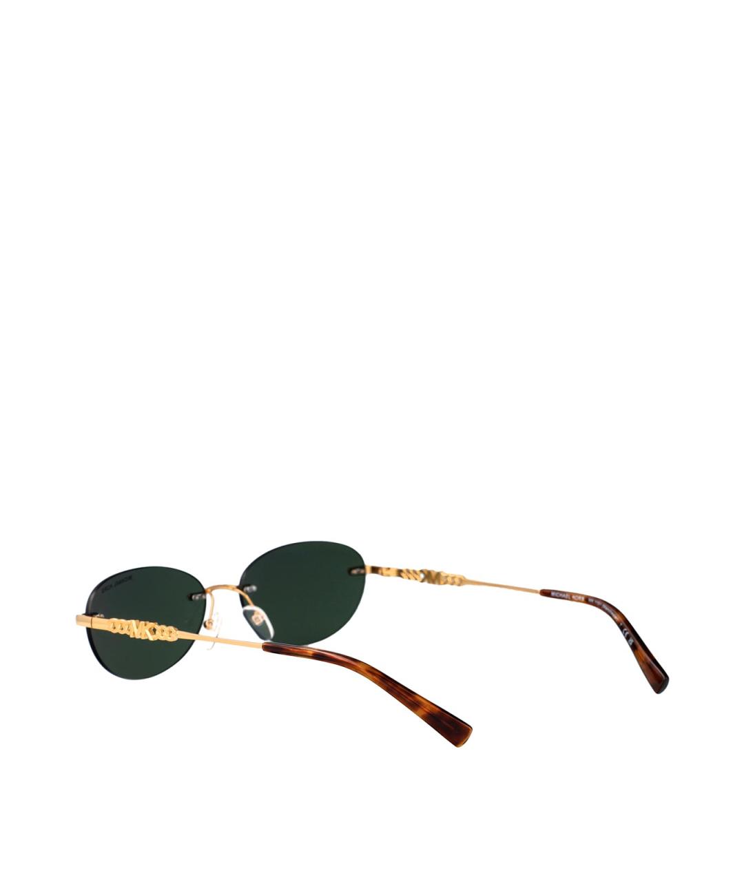 MICHAEL KORS Золотые металлические солнцезащитные очки, фото 4