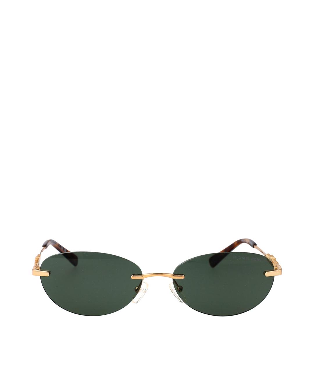 MICHAEL KORS Золотые металлические солнцезащитные очки, фото 1